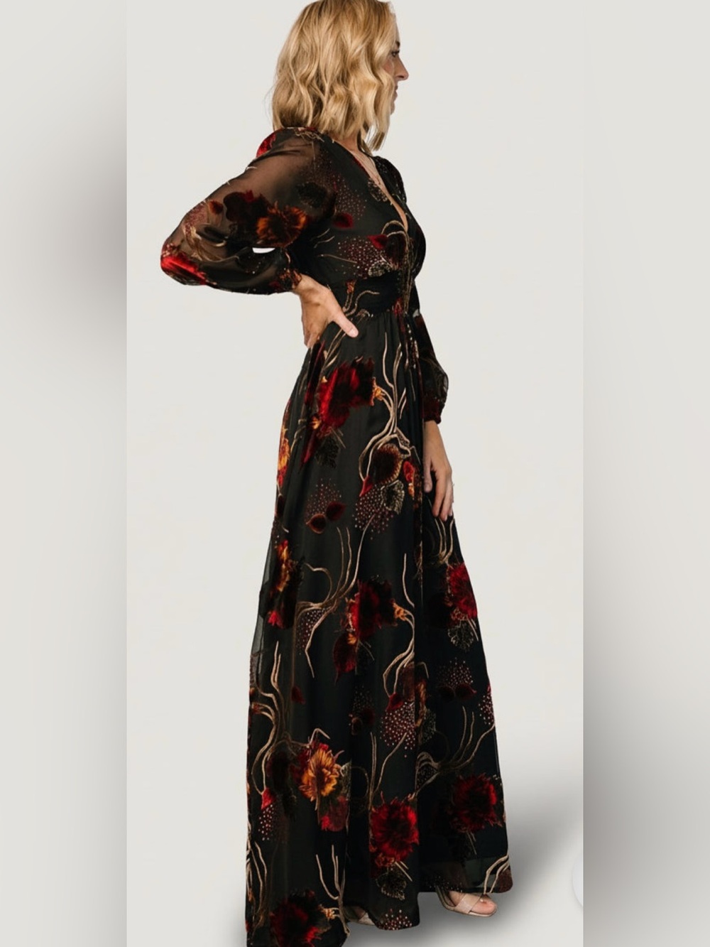 Baltic Born Mikla Maxi Dress Black Multi NWT L - Picture 3 of 4